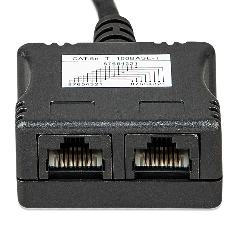RJ45-splitter 1xRJ45 male/15cm cable/2xRJ45 female