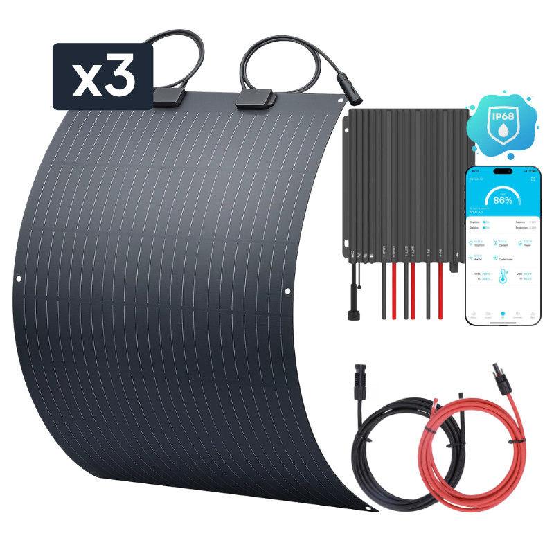 Zestaw solarny na łódź 315W z wodoodpornym regulatorem MPPT IP68